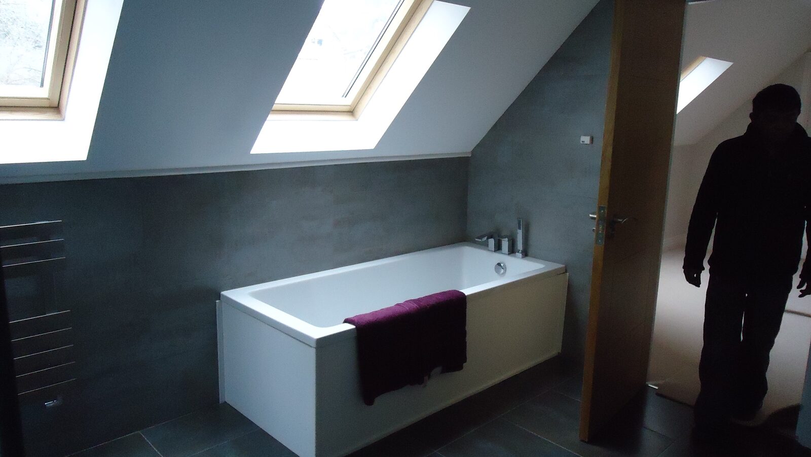 Loft bathroom - rooflight and bath