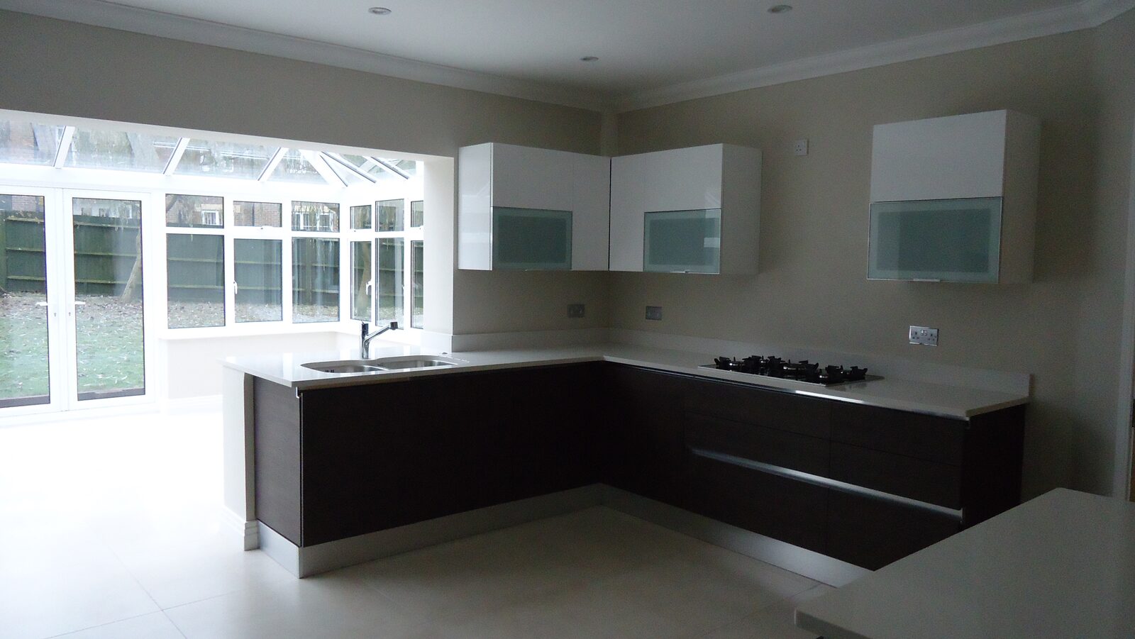 Kitchen with conservatory extension